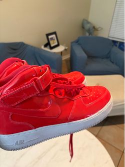 Custom hightop pink Air Force sneakers