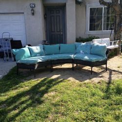 Brand new 3 piece outdoor patio furniture set circle shaped half circle 3 seater sofa couch