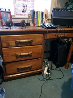FREE...Desk and dresser  solid oak
