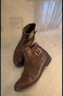 Brown leather kids boots size 1