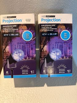 2 Outdoor Kaleidoscope Projection Lights-Icy Blue, NEW!