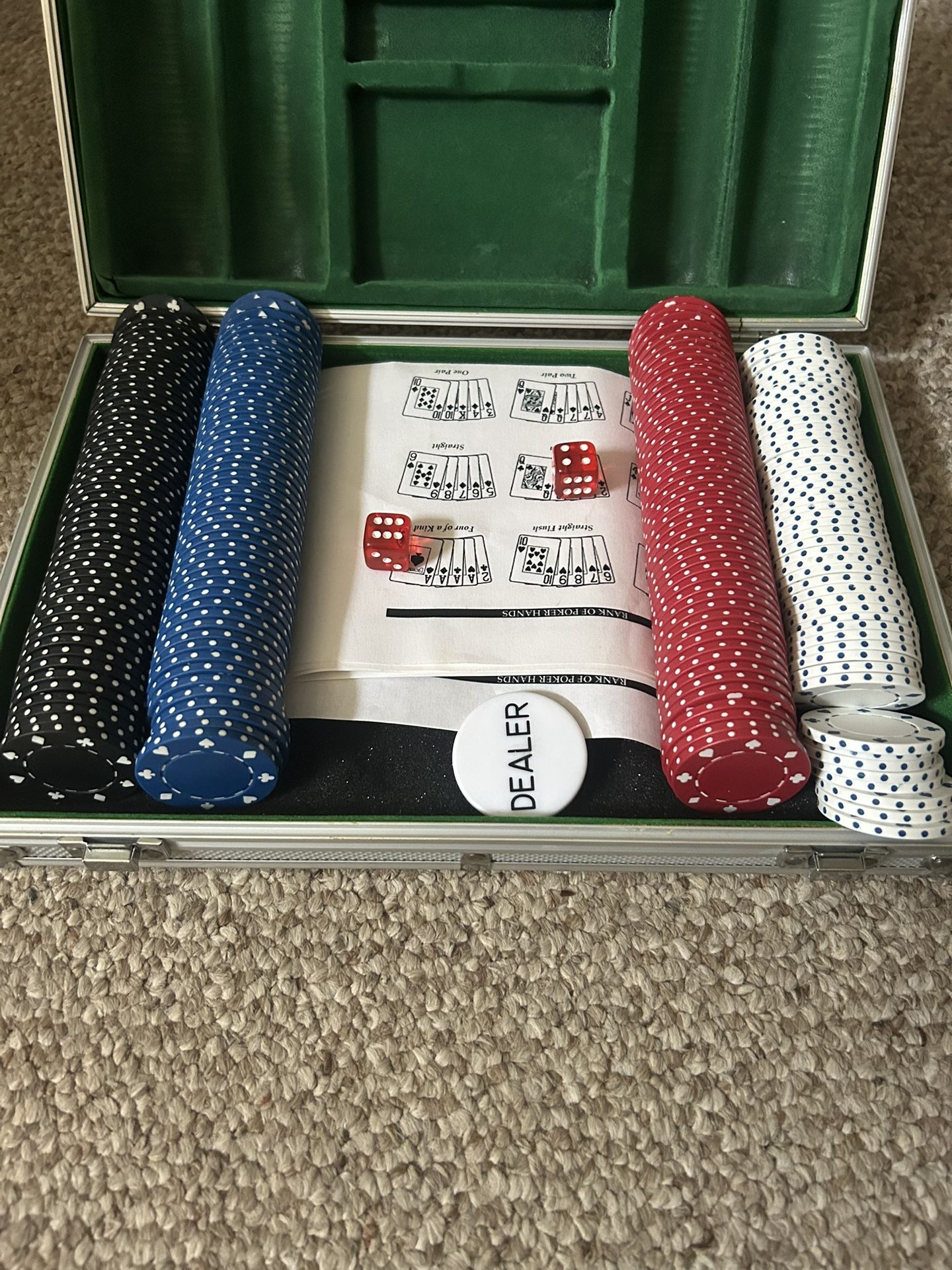 Poker Chip Set – 300ct + Dice – Great Condition