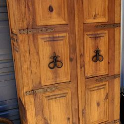 Rustic Armoire With Pull Out Table
