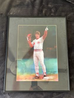 Pete Rose Cincinnati Reds #14 Framed Art Print 16x20 — Ready to Hang