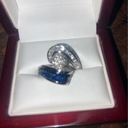 Sapphire And Diamond Size 9 Ring