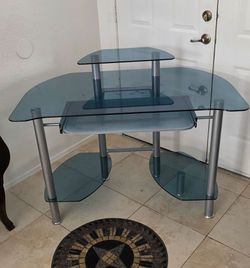 Modern Multi-Tier Glass Computer Desk