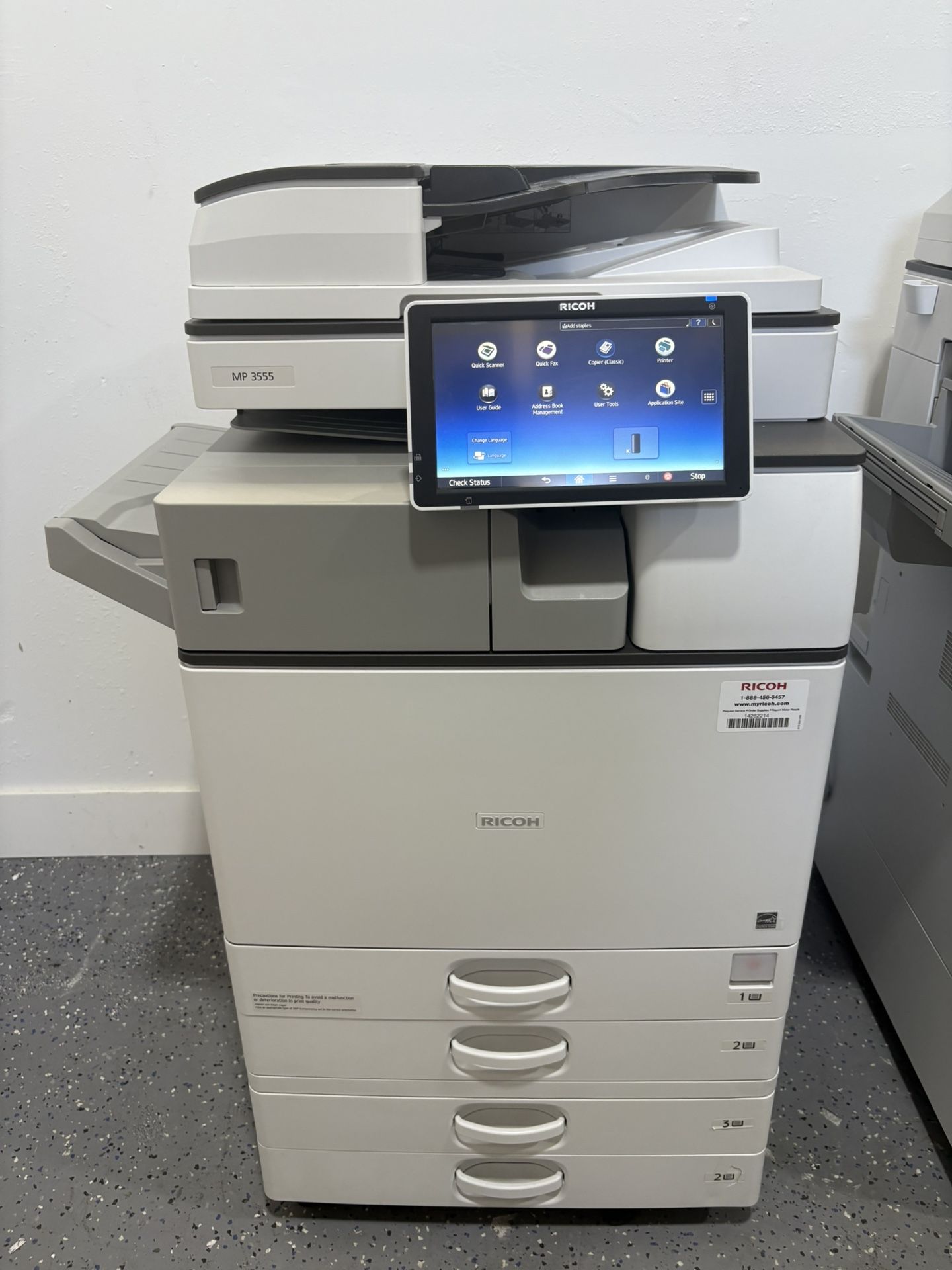Ricoh Mp 3555 Monochromatic Copier Machine Laser