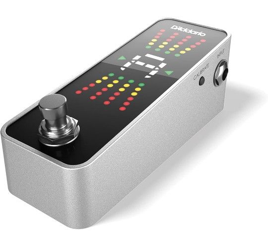 D'Addario Accessories Guitar Tuner Pedal - Chromatic Tuner for Electric Guitars, Bass Guitars and More - Rugged Aluminum Enclosure - Fast and Accurate