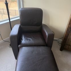 Leather Chair And Ottoman 