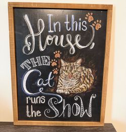 Pier 1 Cat Picture Sign 16x20