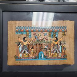 Natural papyrus paper made from papyrus leaves with pharaonic drawings