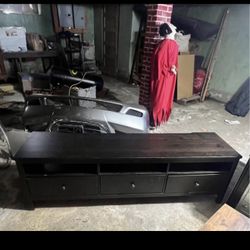 Dark Wood TV Stand / Media Console with Storage Drawers – Modern Entertainment Center