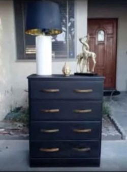 4 Drawer Solid Wood Upright Dresser- Dark Stain
