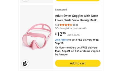 Adult Diving mask