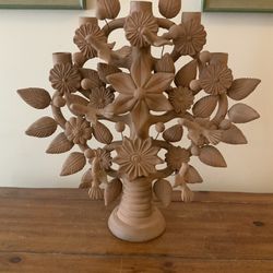 DECORATIVE POTTERY CANDLE HOLDER