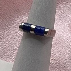 Sterling Silver & Lapis Lazuli Size 5 Ring