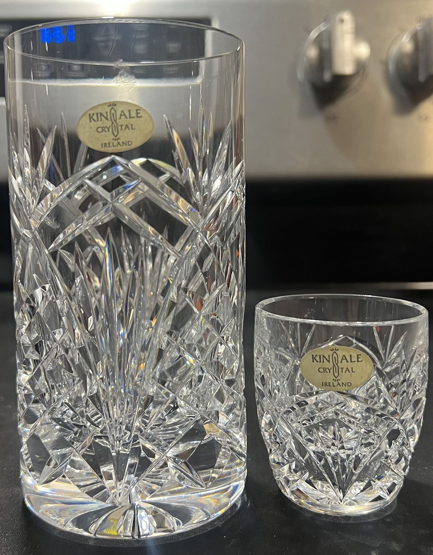 Kinsale crystal glass and shot glass