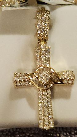 Gold Filled Cross Pendant with Moissanite Accents