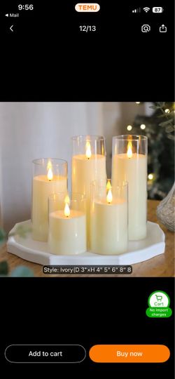 Ivory Flameless LED Pillar Candles Set