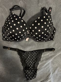Victoria's Secret Polka Dot Bra and Thong Set 36C
