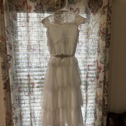Worn Once Boutique Trish Scully First Communion Flower Girl Dress With Jeweled Sash Size 8 
