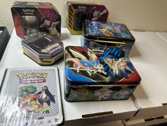 Pokemon Trading Card Game Tin Lunch Box ONLY Pikachu Mew Mewtwo NO CARDS