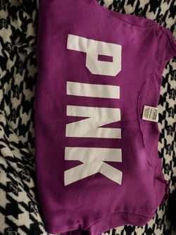 Victoria's Secret PINK purple off-shoulder cropped sweatshirt