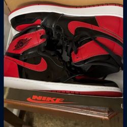 Air Jordan 1 Patent Bred Sz 9.5