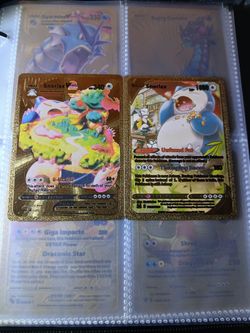 Snorlax VMAX Fan-Art Gold Foil Display Cards 