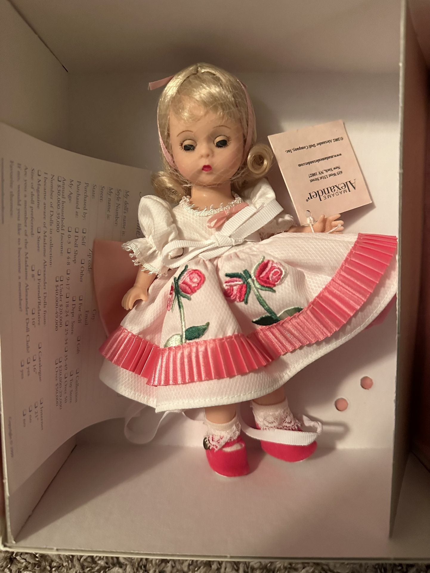 New In Box Madame Alexander Sweet Roses Doll