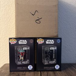 Starwars Die Cast Funko Pops Boba Fett Darth Vadar