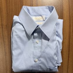 Roundtree & Yorke Gold Label Men’s Dress Shirt 15 33 Slim Fit Blue Non-Iron 100% Cotton