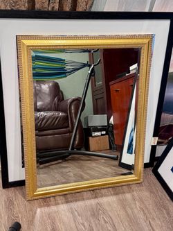 Large Gold Framed Wall Mirror