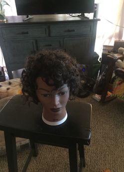 Cosmetology wig head never been cut on great practice