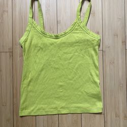 Wild fable green ribbed cami tank top size XS 