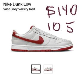 DUNK VAST GREY VARSITY RED SIZE 10.5