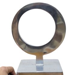 Vintage Polished Aluminium Ring Sculpture 8.25"W×11"H