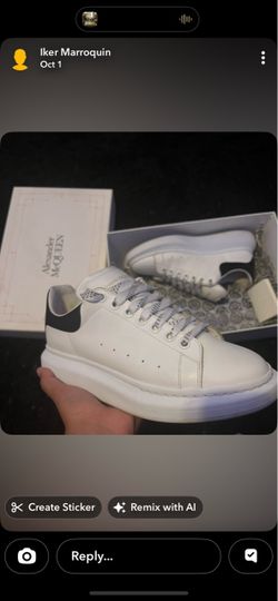 Authentic Alexander McQueen Oversized Sneakers White Black