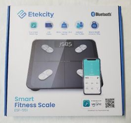 Etekcity ESF-551 Accurate Bluetooth Smart Scale -Black Brand New