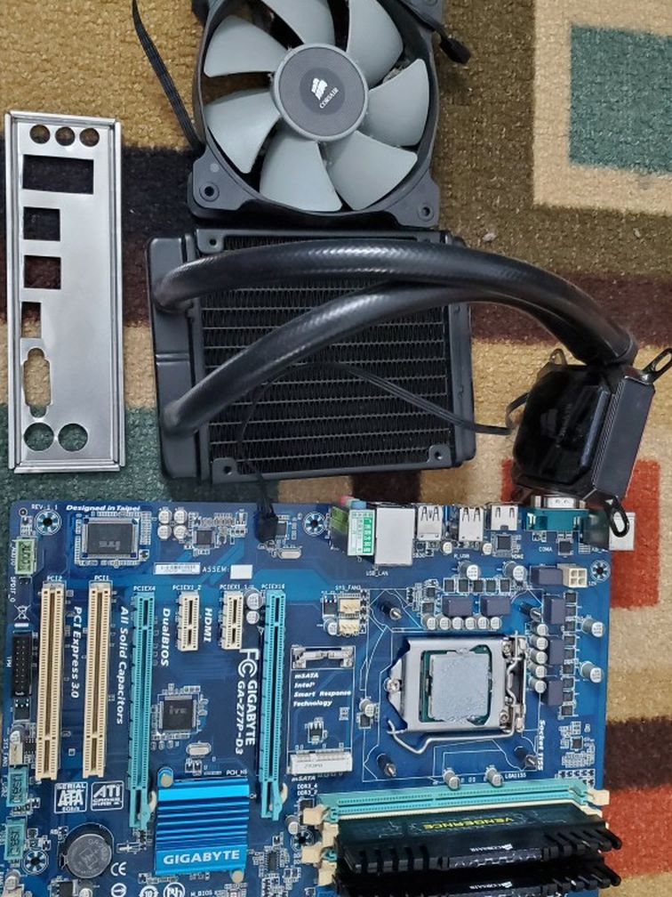 I7 3770k Gigabyte Z77p-d3 16gb Ram Corsair H60 Liquid Cpu Cooler Combo