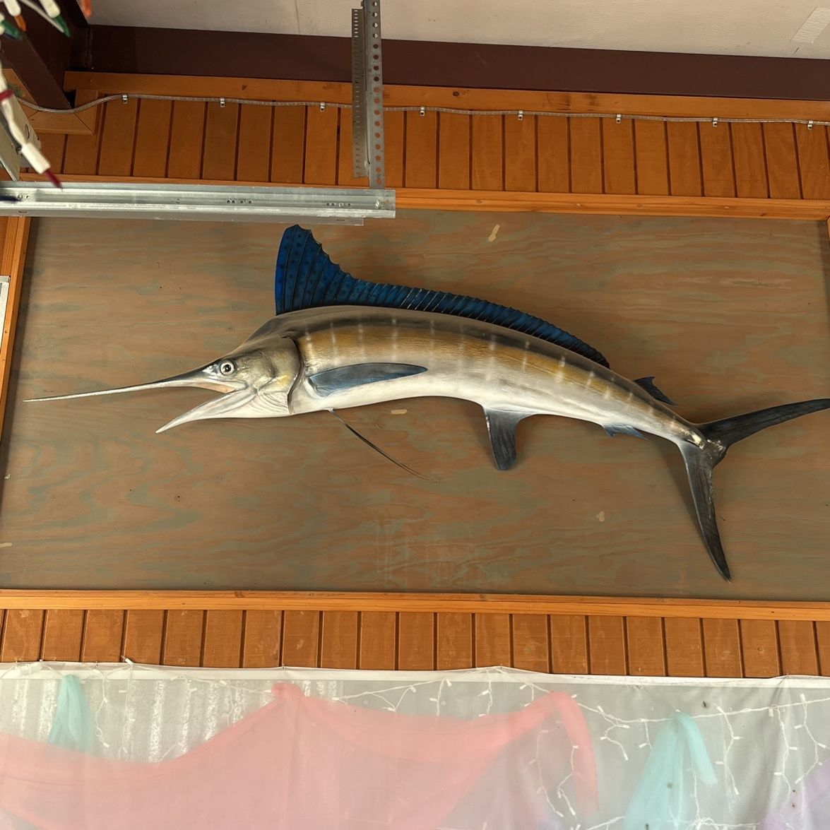 124” Fiberglass Striped Blue Marlin Replica.