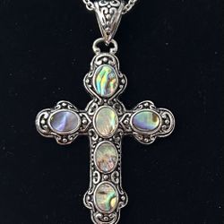 Abalone Shell Cross Pendant 