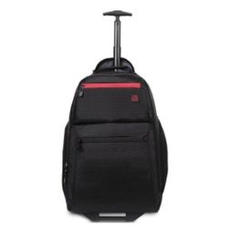 Protege 22" Black Rolling Backpack with Telescopic Handle Mochila Con Ruedas Carryon