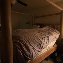 Queen Log Bed - 4 Poster