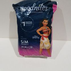 Goodnites Nightime Underwear S/M Fits 6-8  43 -68 Lbs Total Count Is 9 