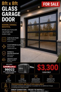 Modern Glass Garage Door with Opener