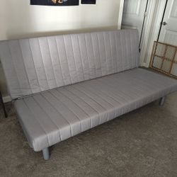 Large Grey Futon + FREE Pillow top Mattress Pad To Match