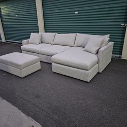 FREE DELIVERY!!! Crate & Barrel "Lounge Deep" 2 Pc Sectional + Ottoman ($4.5K Retail...60% OFF!!!)