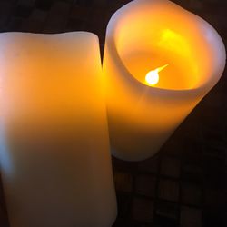 Pair of Flickering Wax candle battery operated with timer