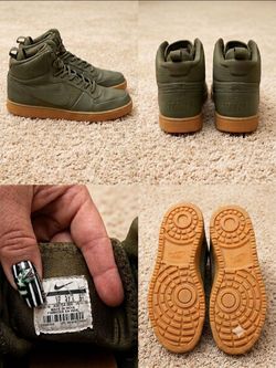 Nike Son of Force Mid Winter Olive Green / Gum Sole Size 13 (654820-300)